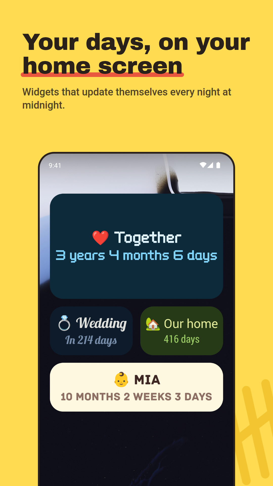 Your days, on your home screen